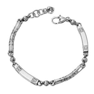 Brighton Marrakesh Etched Link Silver Plate Rectangle Bracelet‎